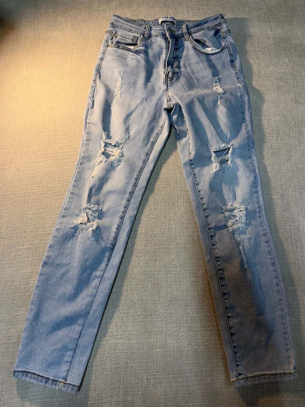 Wax Jean Collection Women's Light Wash Distressed Skinny Jeans